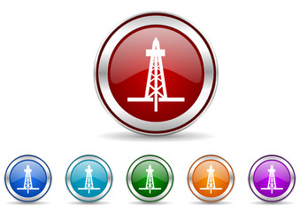 Poster -  drilling  icon vector set