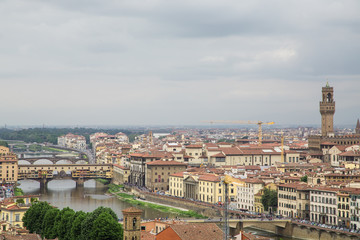 Canvas Print - Yellow Crane Over Florence Near Arno