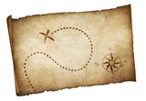 Fototapeta Mapy - Pirates old treasure map isolated