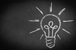 © didecs - Light bulb chalk drawing on blackboard