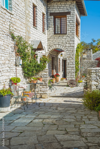 Obraz w ramie Greece Ioannina, traditional view of clasical stone made houses
