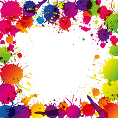 Wall Mural - colored splashes in abstract shape, background