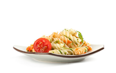 Poster - pasta radiatore with tomato sauce