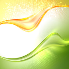 Wall Mural - Abstract green and yellow waving background