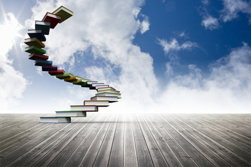 Poster - Book steps against sky