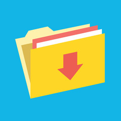 Fototapete - Vector Download Folder Icon