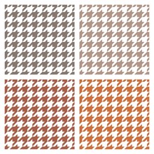 Houndstooth Vector Seamless Background Brown White Pattern Set