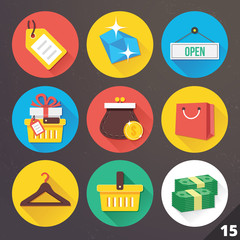 Poster - Vector Icons for Web and Mobile Applications. Set 15.
