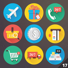 Poster - Vector Icons for Web and Mobile Applications. Set 17.