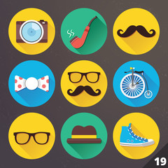 Poster - Vector Icons for Web and Mobile Applications. Set 19.