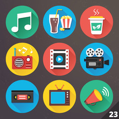 Poster - Vector Icons for Web and Mobile Applications. Set 23.
