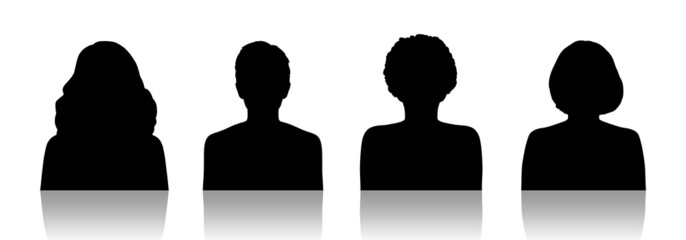 women id silhouette portraits set 1