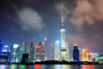 Shanghai skyline at night