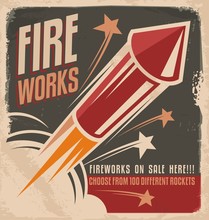 Vintage Fireworks Poster Design