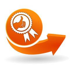 Poster - satisfaction client sur bouton web orange