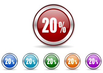Leinwandbilder - 20 percent icon vector set
