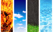 canvas print picture - Set of banner with nature elements