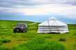 © kagemusha - Jeep parked next to yurt