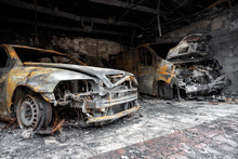 Close Up Photo Of A Burned Out Cars