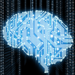 Circuit board in human brain form. Technological illustration.