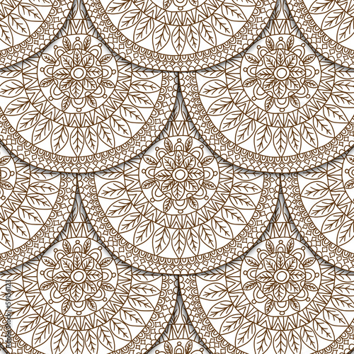 Obraz w ramie Seamless geometric pattern in "fish scale" design.