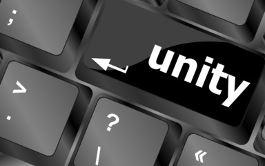 Poster - unity word on computer keyboard pc key