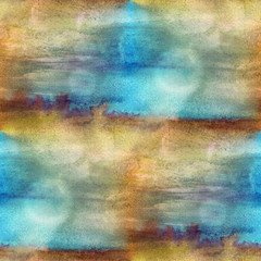 Poster - texture watercolor brown, blue seamless