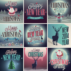 Poster - Christmas set - labels and emblems