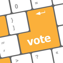 Poster - vote button on computer keyboard key