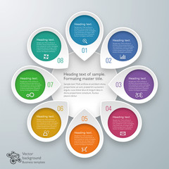 Wall Mural - infographics vector background 8-step process
