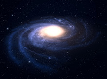 Spiral Galaxy In Deep Space.