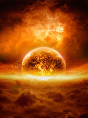 Wall Mural - exploding planet