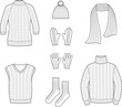 Vector illustration of winter knitwear