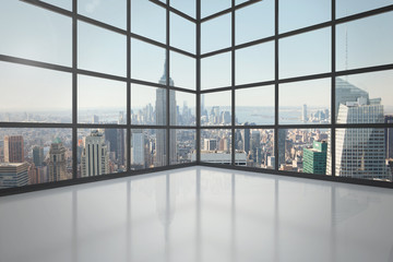 Aufkleber - Room with large window showing city