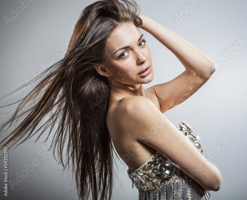 Fototapeta dla dzieci Young sensual & beauty woman in a fashionable dress.