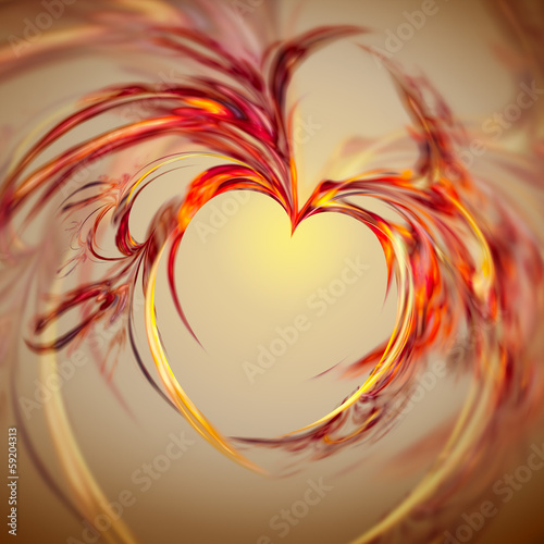 Naklejka - mata magnetyczna na lodówkę abstract heart