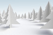 © nkovac - 3d white cardboard evergreen forest
