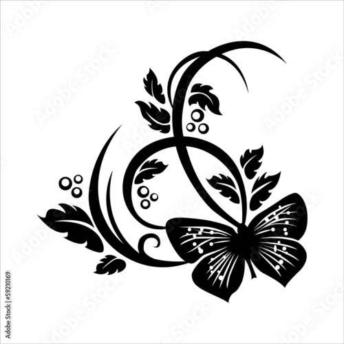 Naklejka - mata magnetyczna na lodówkę A tattoo of a flower 5. Vector