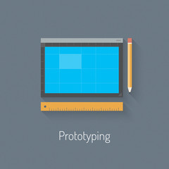 Aufkleber - Prototyping design flat illustration