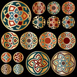 © marymo_art - Set of gold colorful round geometric designs