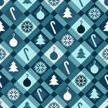 Blue Christmas Quilt Background