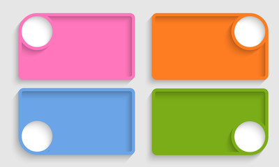 Poster - set of four text frame with white circle box