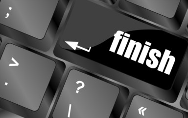 Poster - finish button on black internet computer keyboard