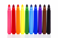 Colored Markers Isolated On White Background