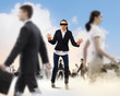 © Sergey Nivens - Businesswoman in blindfold among group of people