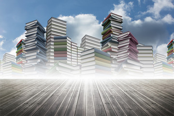 Poster - Piles of books against sky