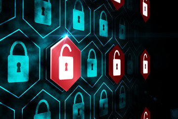 Wall Mural - Digital security lock