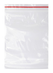 Wall Mural - plastic zipper bag isolated on white