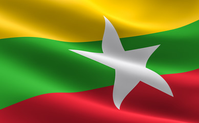 Wall Mural - Burma flag