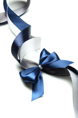 Canvas Print - Color gift satin ribbon bow, isolated on white